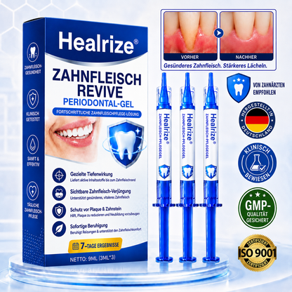 🦷 Healrize® GumRevive Gel zur Regeneration des Zahnhalteapparats (bei Zahnfleischbluten, Zahnfleischrückgang und lockeren Zähnen)