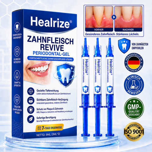 🦷 Healrize® GumRevive Gel zur Regeneration des Zahnhalteapparats (bei Zahnfleischbluten, Zahnfleischrückgang und lockeren Zähnen)