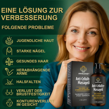 Awzlove® Luxuriöses Anti-Cellulite-Massageöl mit Kollagen und Stammzellen (🔥Nur für kurze Zeit 70 % reduziert!) 🥑🥑