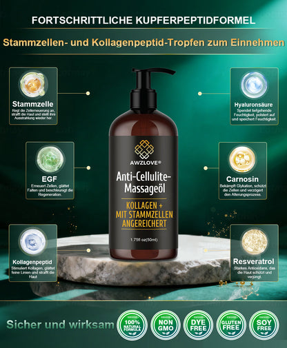 Awzlove® Luxuriöses Anti-Cellulite-Massageöl mit Kollagen und Stammzellen (🔥Nur für kurze Zeit 70 % reduziert!)💜💜💜